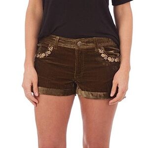 Free people embroidered velvet shorts